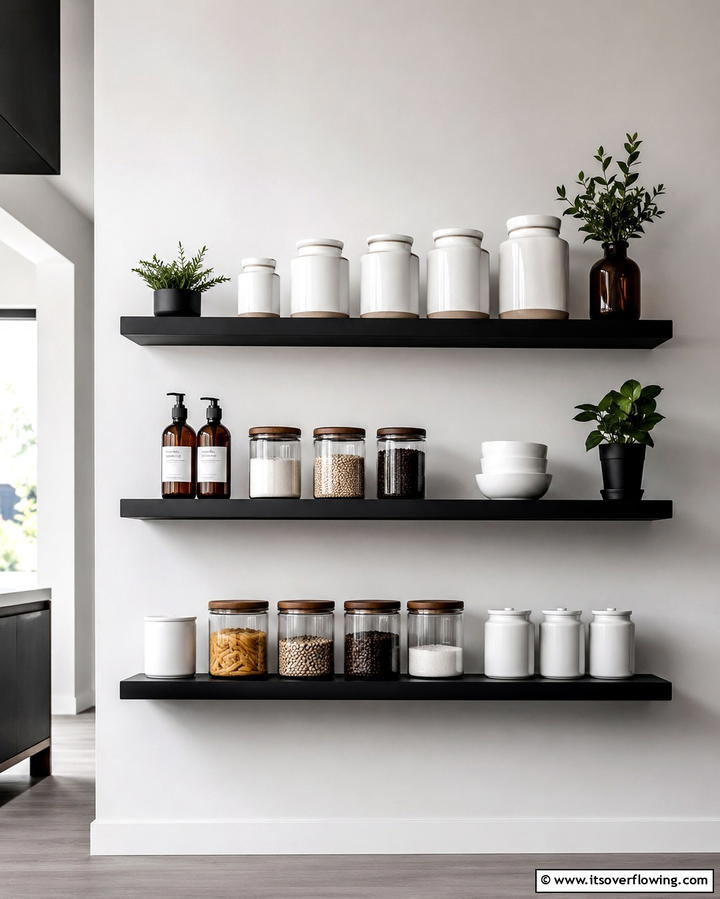 Floating Shelves for a Sleek Look - 25 Pantry Shelving Ideas for Organized Kitchens