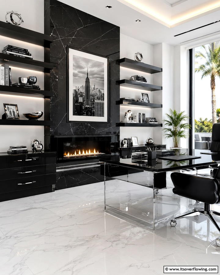 Floating Shelves for a Sleek Look - 30 Fireplace with Bookshelves Ideas for Cozy Literary Nooks