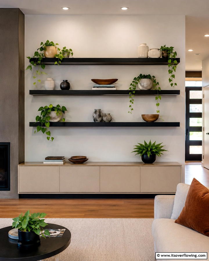 Floating ShelvesExact - 30 Living Room Furniture Layout Ideas for Optimal Flow