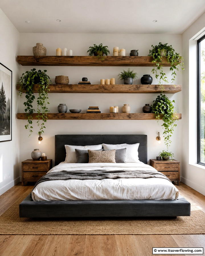 Floating ShelvesOne - 25 No Headboard Ideas for a Modern and Minimalist Bedroom