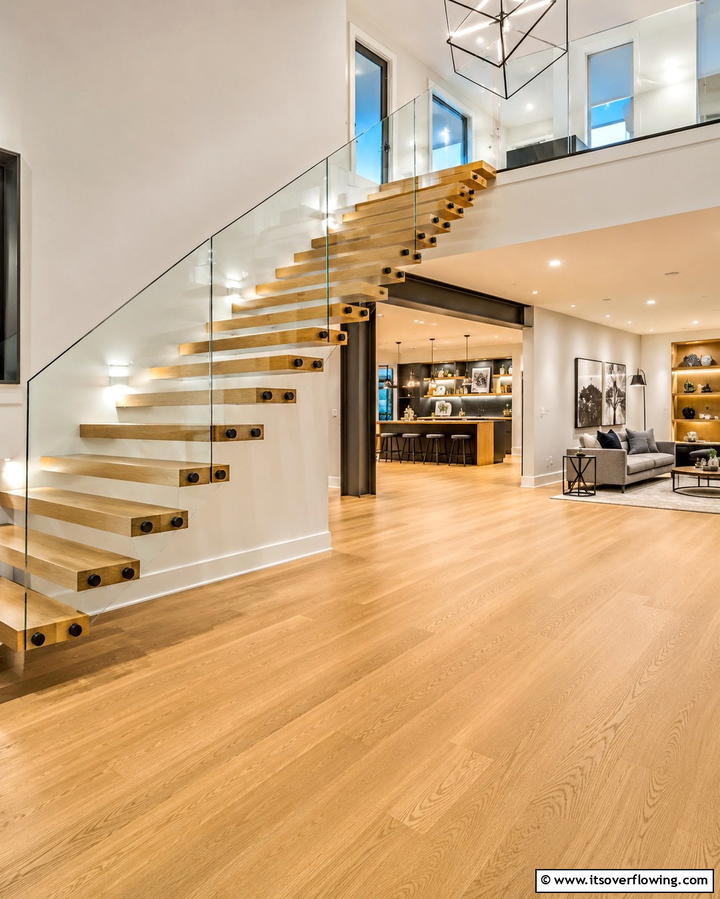 Floating Staircase Design - 25 Basement Stair Ideas to Transform Your Space