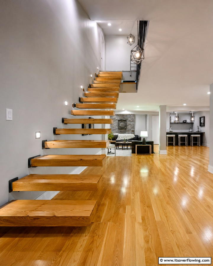 Floating Staircase for a Minimalist Appeal - 25 Basement Stair Ideas to Transform Your Space