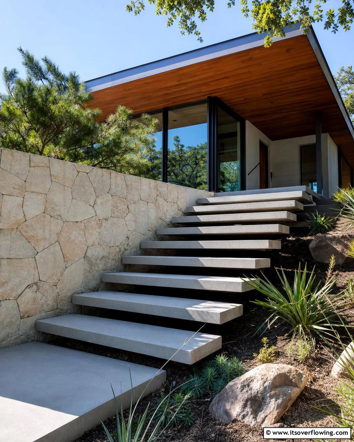 Floating Staircases - 25 Mid-Century Modern Exterior Home Ideas for a Timeless Look