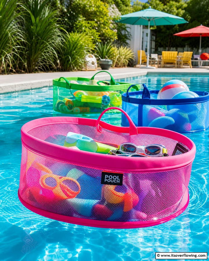 Floating Storage Bags - 20 Pool Storage Ideas to Keep Your Backyard Tidy