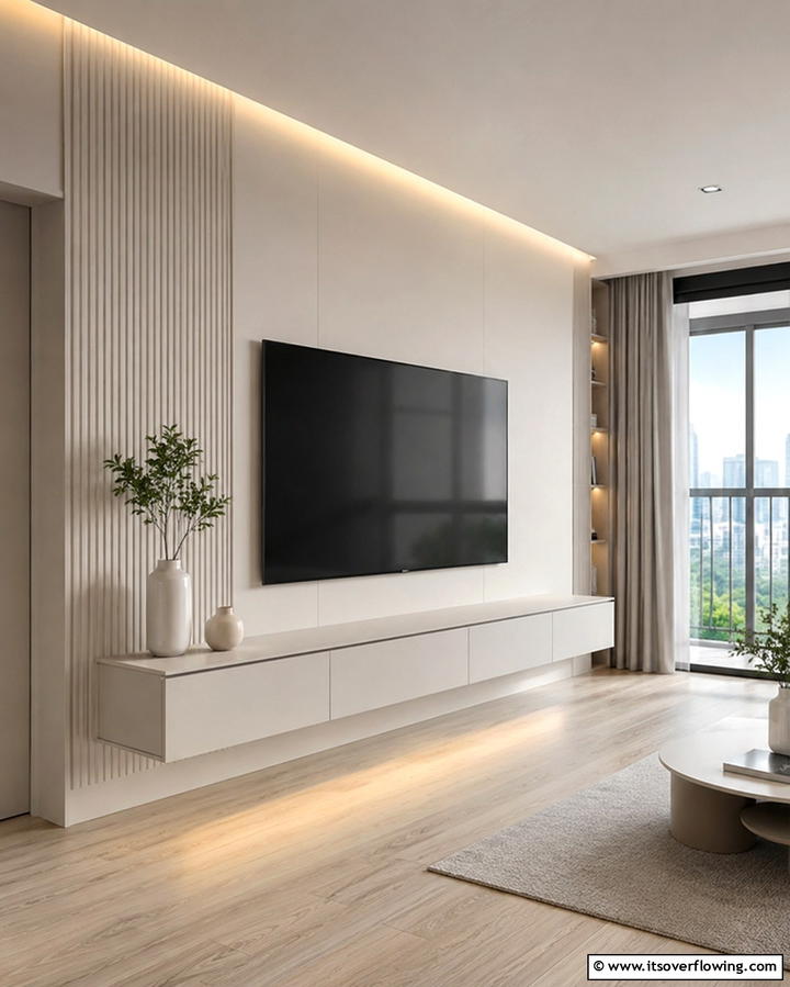 Floating TV Consoles - 30 Space-Saving Condo Living Room Ideas for Urban Dwellers