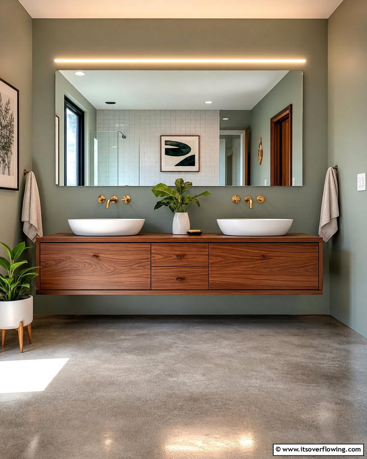 Floating Vanities - 21 Mid-Century Modern Bathroom Ideas for Retro Elegance