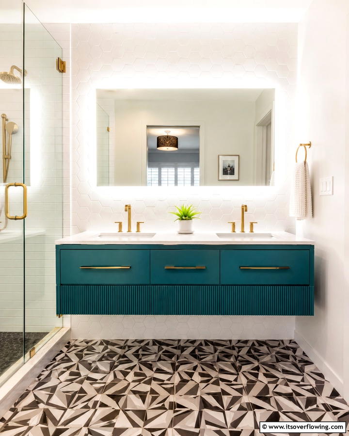 Floating Vanities - 25 Eclectic Bathroom Ideas for a Unique and Personalized Space