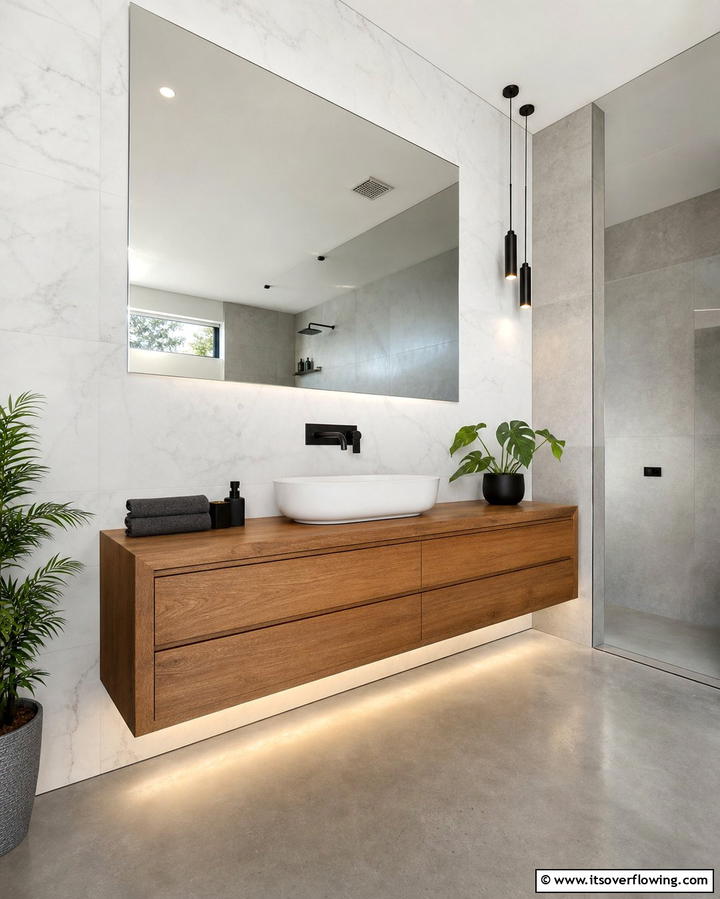 Floating Vanities - 25 Elegant Bathroom Decor Ideas for a Luxurious Feel