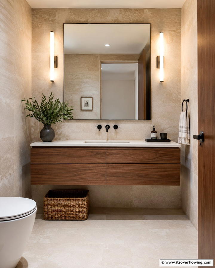 Floating Vanities - 25 Small Powder Room Ideas for Stylish Spaces