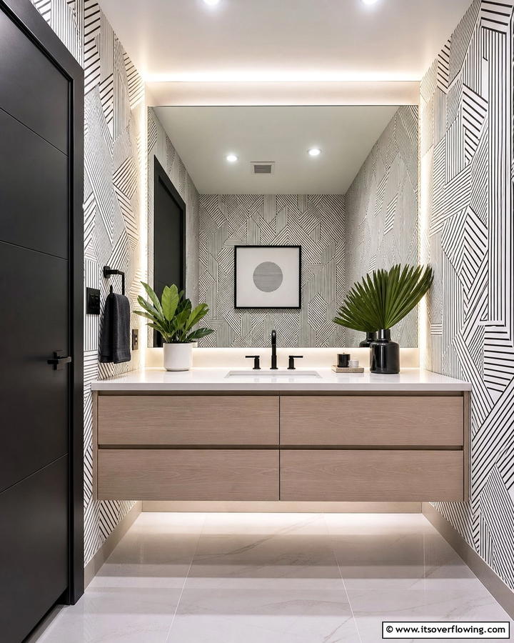 Floating Vanities - 20 Eclectic Powder Room Ideas for a Unique Look