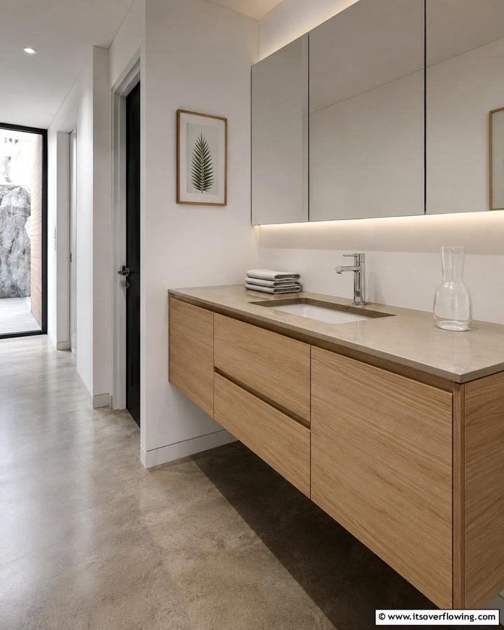 Floating Vanity Design - 25 Hall Bathroom Ideas for Small and Functional Spaces