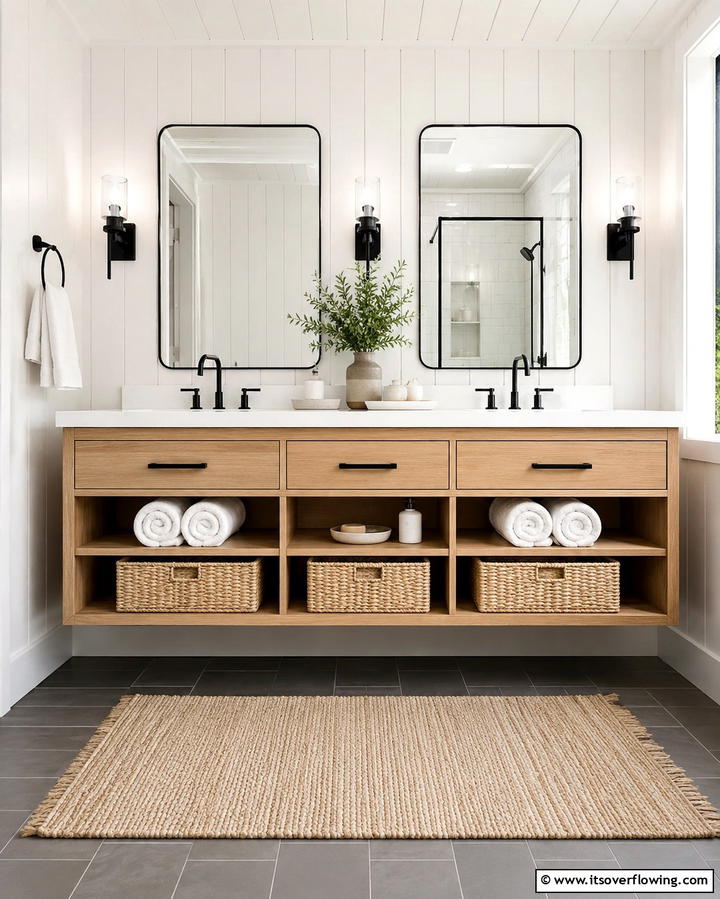 Floating Vanity With Open ShelvingExact - 25 Floating Vanity Bathroom Ideas for a Modern and Sleek Look