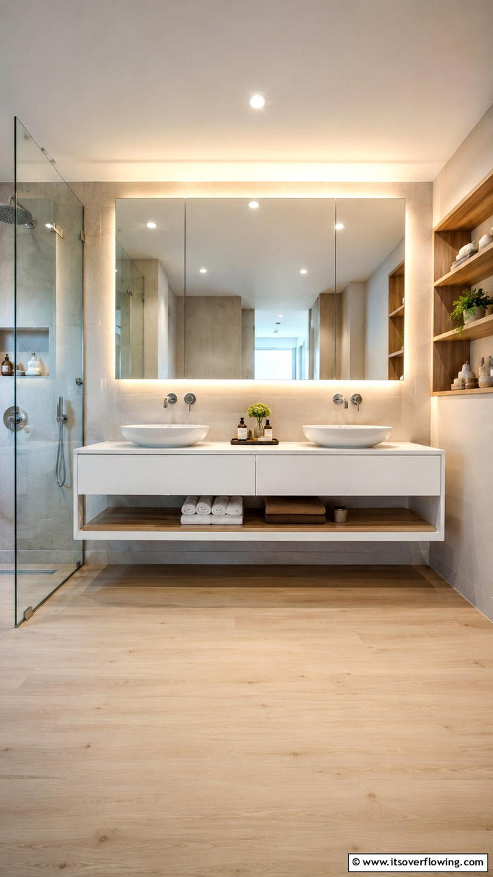 Floating Vanity and Storage - 30 Ensuite Bathroom Ideas for Luxurious Privacy