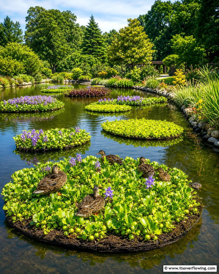 Floating Vegetation Mats - 25 Duck Pond Ideas- Beautiful & Functional Designs