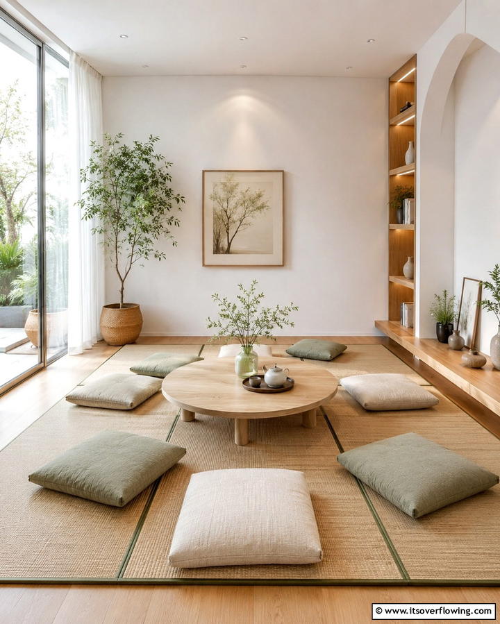 Floor Seating Arrangements - 25 Serene Japanese Interior Design Ideas for Your Home