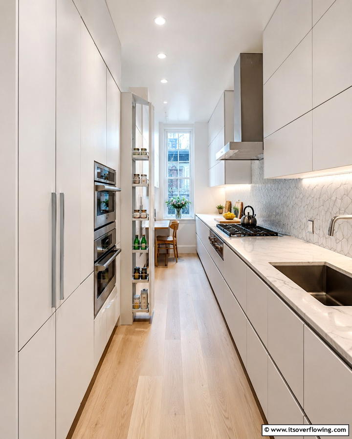 Floor to Ceiling Cabinets - 20 Townhouse Kitchen Ideas for Small Spaces