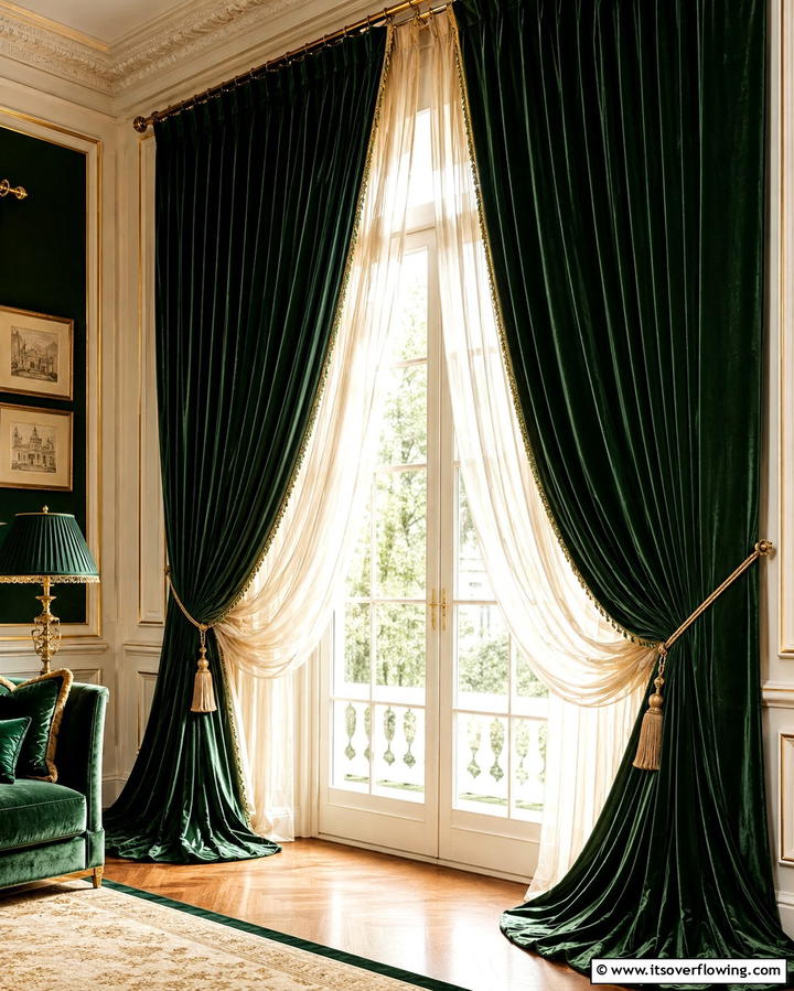 Floor to Ceiling Curtains for Dramatic Flair - 25 Parisian Dining Room Ideas for Elegant Spaces