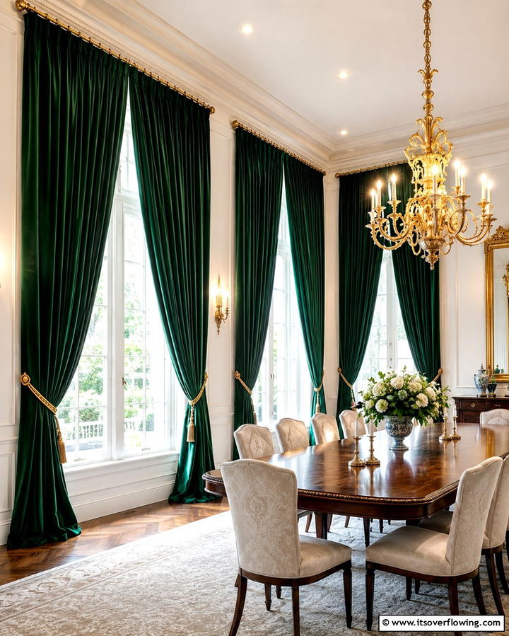 Floor to Ceiling Drama - 25 Elegant Dining Room Curtain Ideas to Transform Your Space