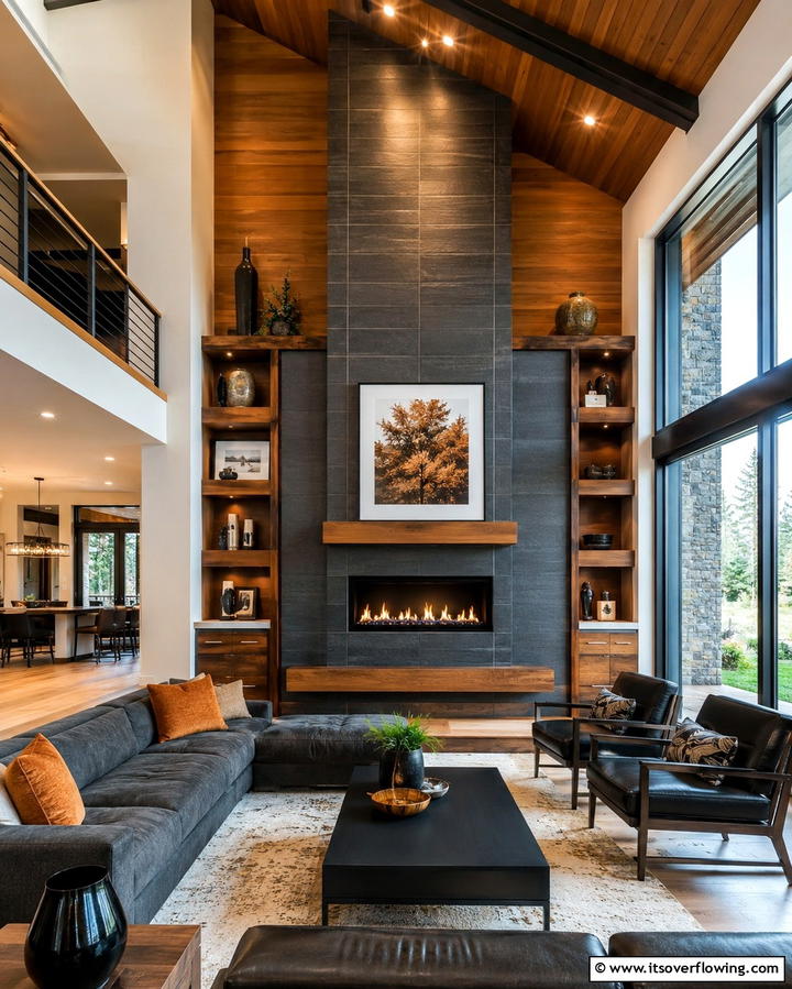 Floor to Ceiling Fireplaces for Dramatic Impact - 25 Rooms With Fireplaces and Vaulted Ceilings