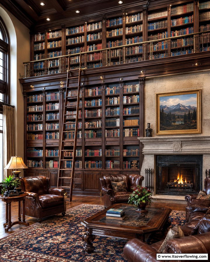 Floor to Ceiling Shelves for Maximum Storage - 25 Living Room Bookshelf Ideas for Stylish Storage
