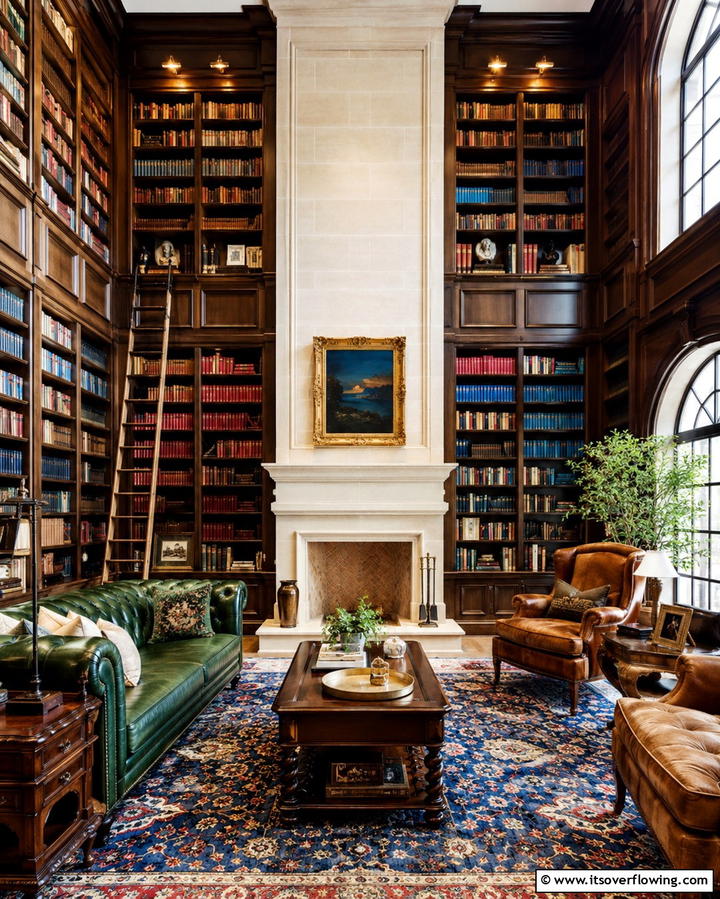 Floor to Ceiling Shelving for Maximum Storage - 30 Fireplace with Bookshelves Ideas for Cozy Literary Nooks
