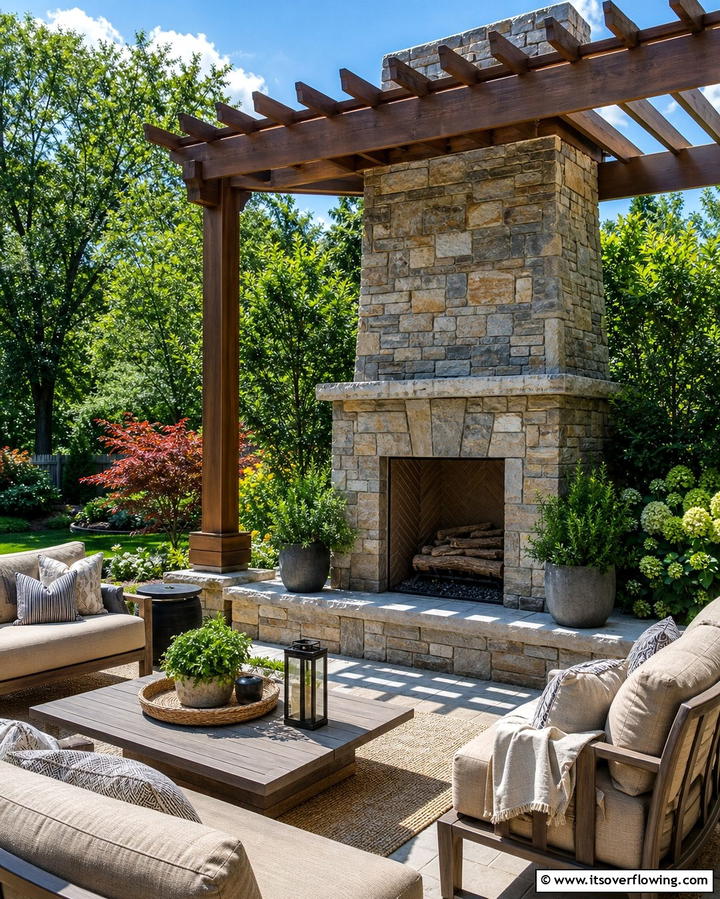 Floor to Ceiling Stacked Stone Statement - 25 Stacked Stone Fireplace Ideas for a Rustic Look