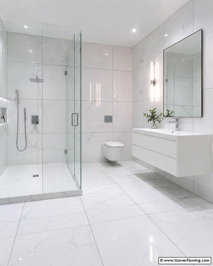 Floor to Ceiling Tiles - 25 Aesthetic Bathroom Ideas for a Spa-Like Retreat