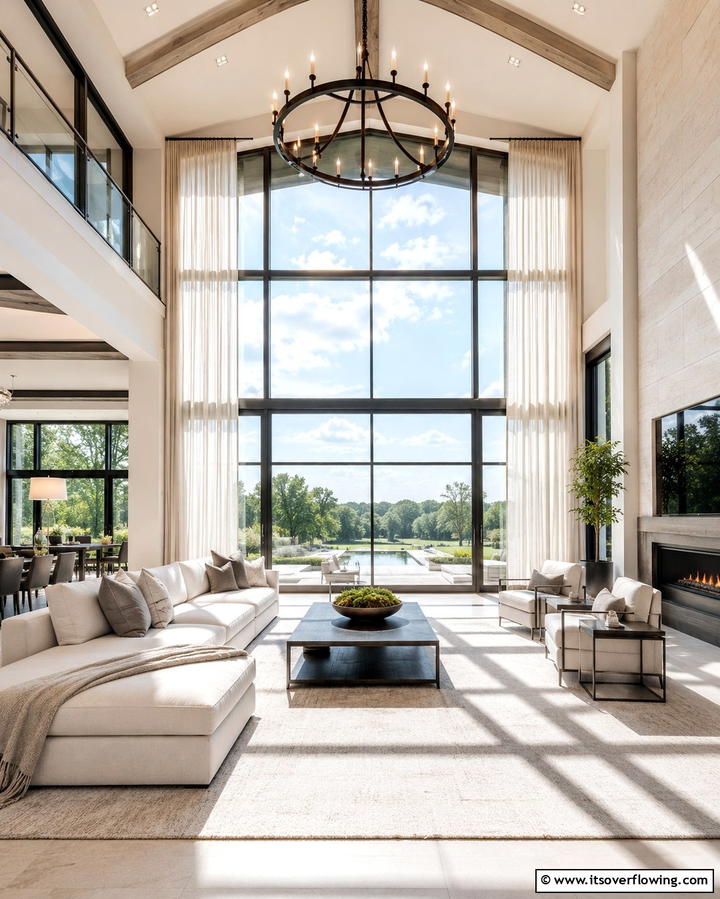 Floor to Ceiling Windows for Natural Elegance - 25 Mansion Living Room Ideas for Luxurious Spaces