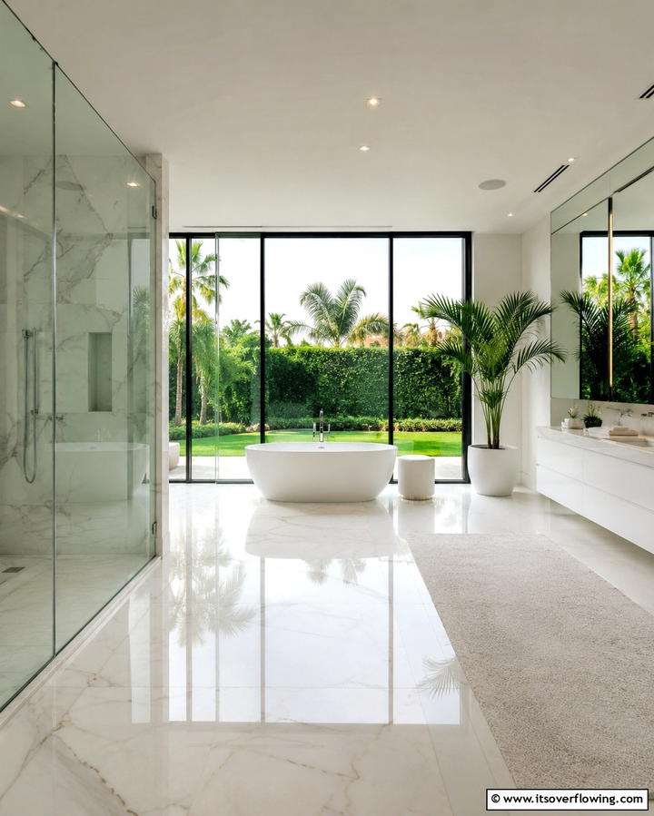 Floor to Ceiling Windows for Natural Light - 25 Tropical Bathroom Ideas for a Spa-like Retreat