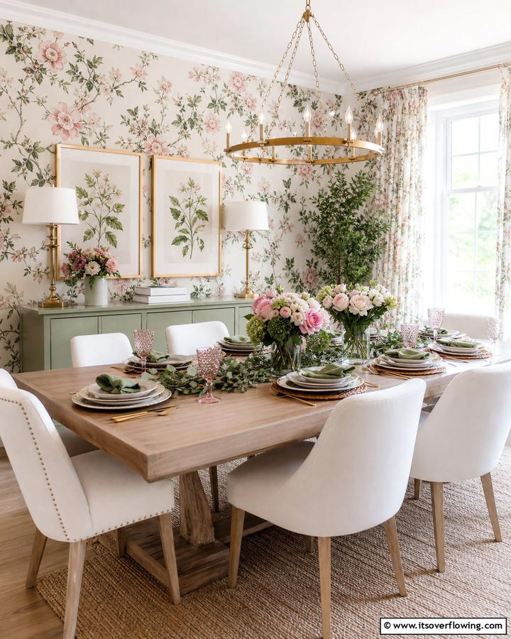 Floral Accent Dining - 21 Formal Dining Room Ideas for Sophisticated Entertaining