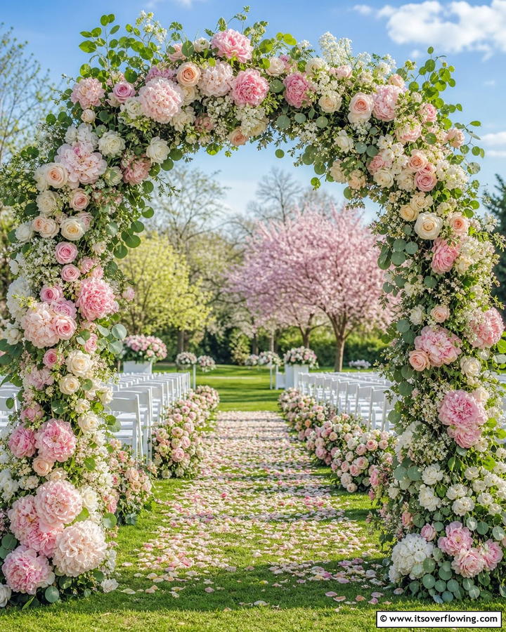 Floral Archway Decor - 21 Spring Wedding Theme Ideas for Fresh Celebrations