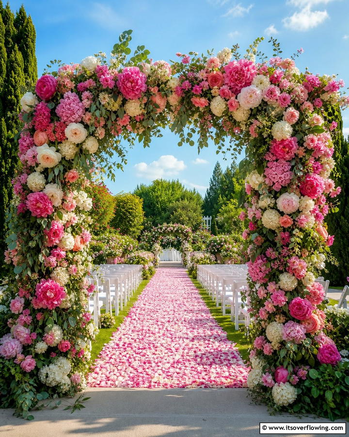 Floral Archway Splendor - 21 Backyard Wedding Ideas for a Magical Outdoor Celebration