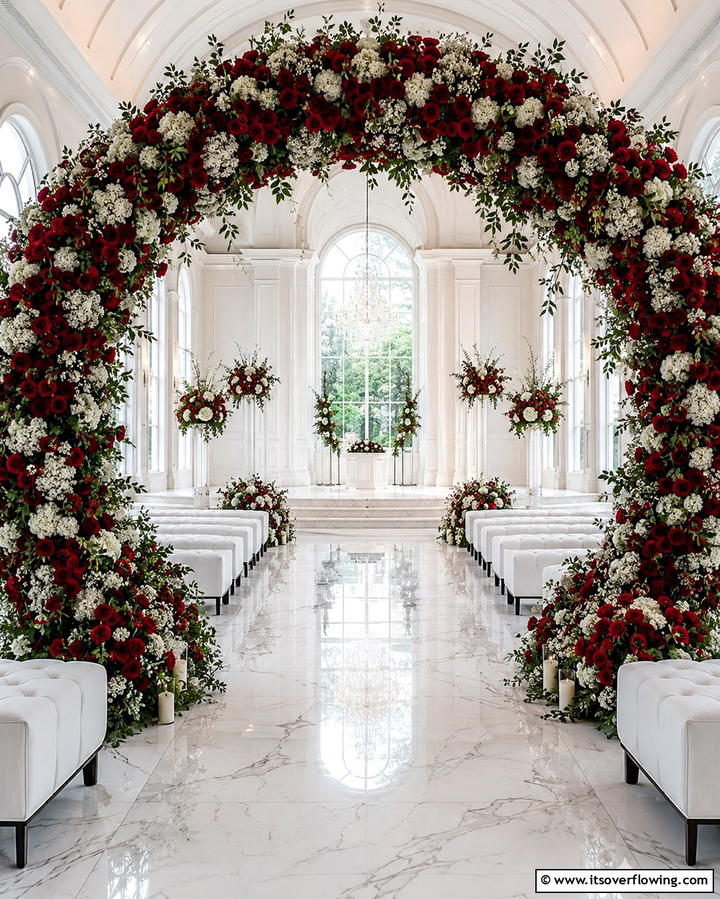 Floral Archway - 30 Beautiful Wedding Backdrop Design Inspirations
