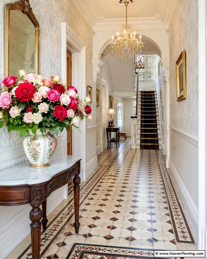 Floral Arrangements and Vases - 25 Victorian Hallway Ideas for a Grand Entrance
