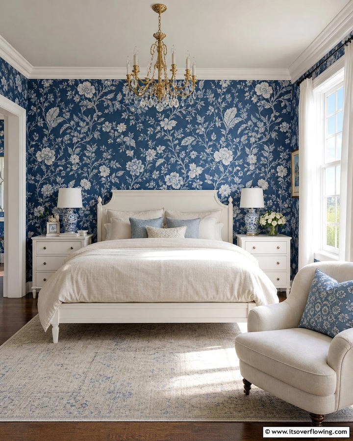 Floral Blue Wallpaper - 25 Girls Blue Bedroom Ideas- Fresh & Calming Designs