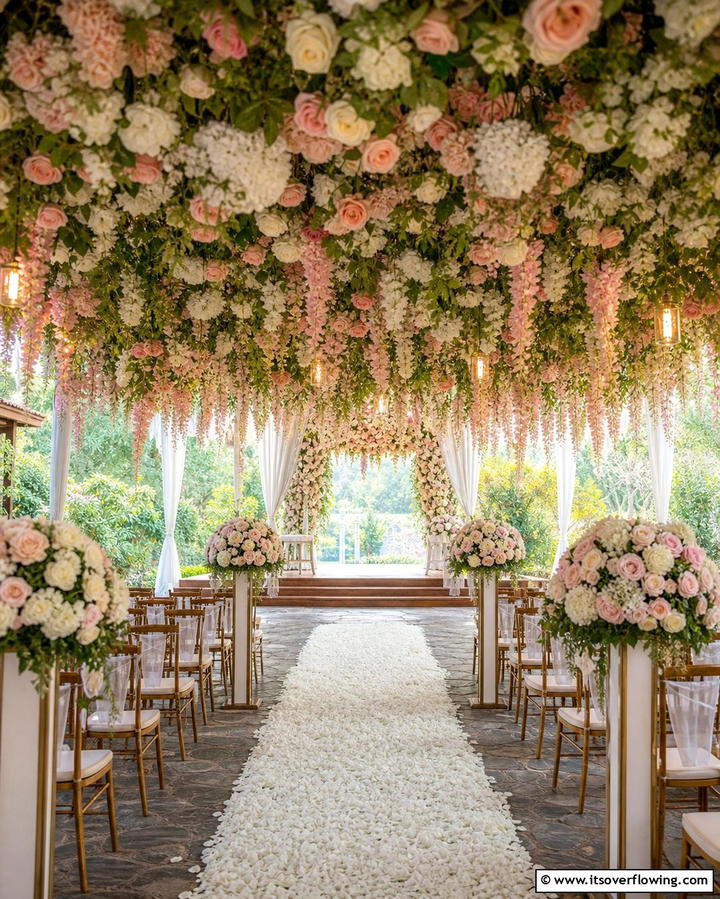 Floral Canopy Ceremony - 25 Fairytale Wedding Ideas for Your Dream Ceremony