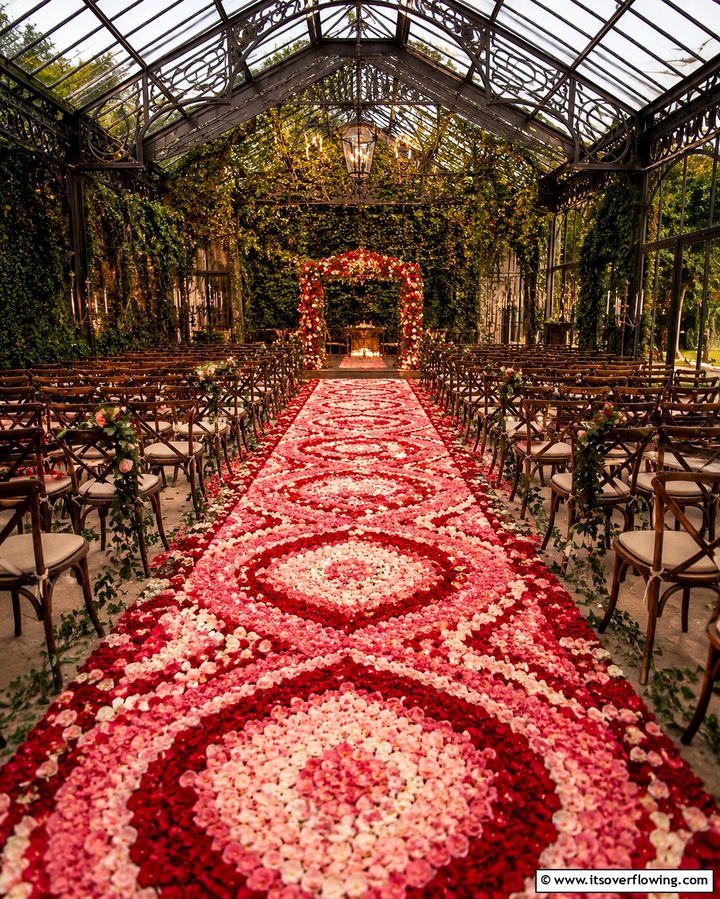 Floral Carpet Path - 25 Wedding Entrance Ideas for a Grand Arrival