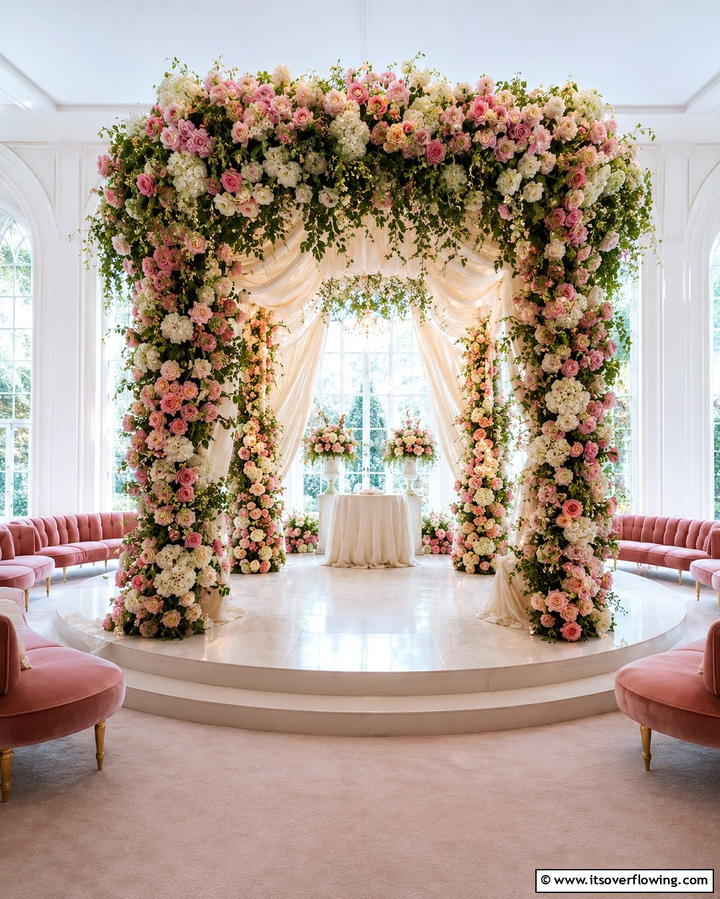 Floral Chuppah - 30 Stunning Wedding Altar Design Inspirations