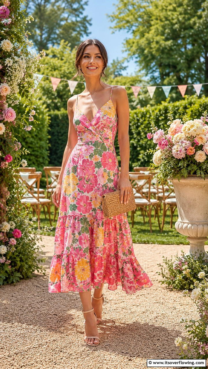 Floral Fantasy - 30 Guest Wedding Outfit Ideas- Stylish Attire Inspiration