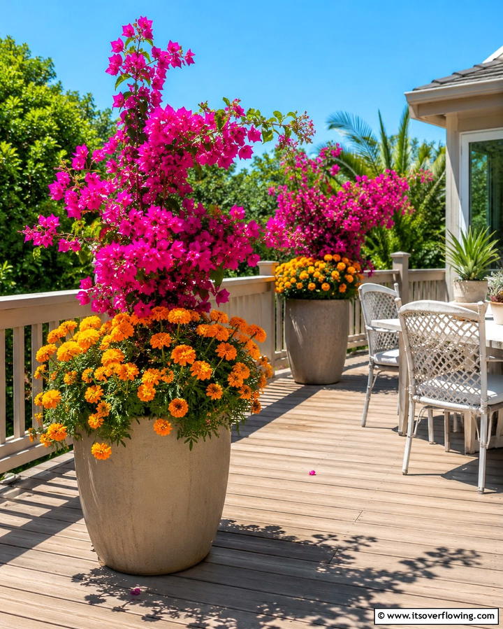 Floral Focal Point - 30 Deck Decorating Ideas with Plants for Lush Outdoor Living