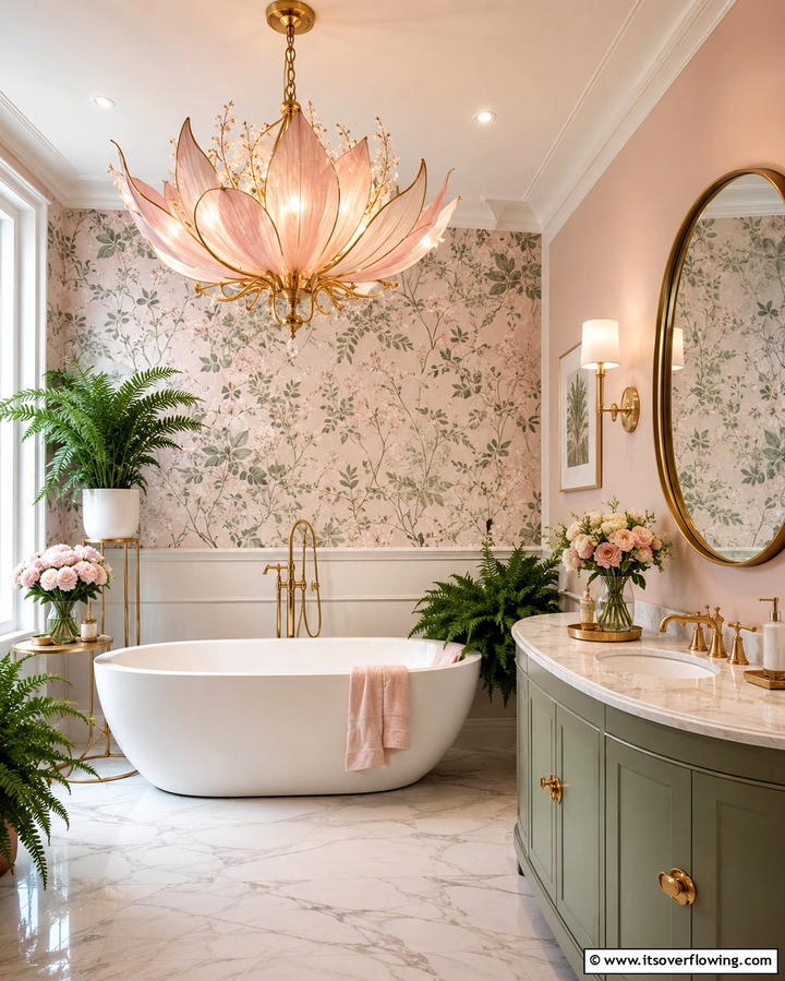 Floral Inspired Chandeliers - 25 Bathroom Chandelier Ideas for a Luxurious Touch