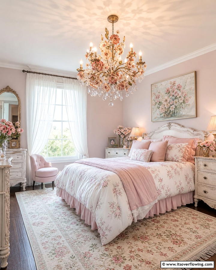 Floral Inspired - 20 Bedroom Chandelier Ideas to Elevate Your Space