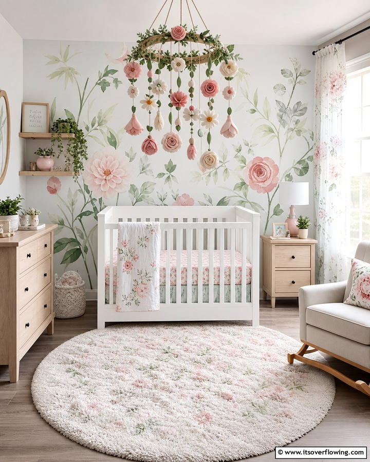 Floral Mobile - 20 Floral Nursery Ideas for a Blooming Baby Room