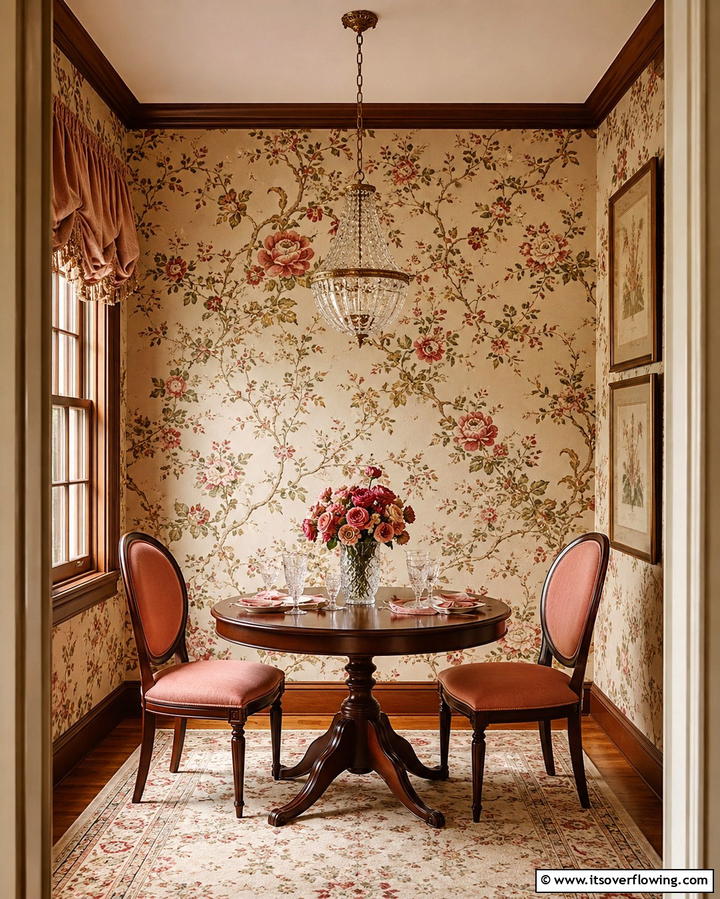 Floral Patterned Wallpaper - 30 Art Nouveau Interior Design Ideas for Timeless Elegance