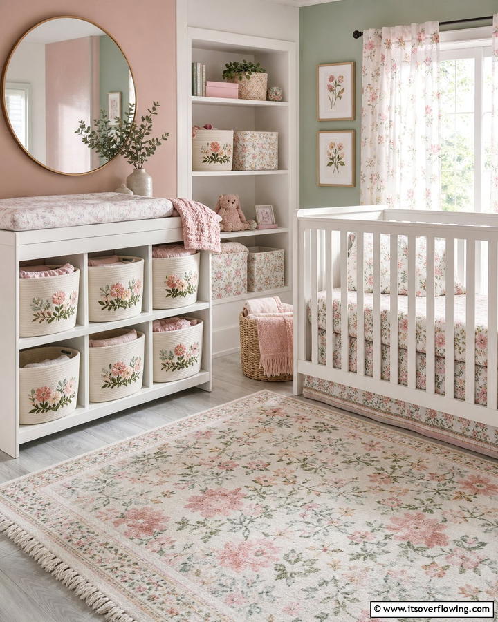 Floral Storage Baskets - 20 Floral Nursery Ideas for a Blooming Baby Room