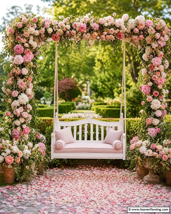 Floral Swing Photo Spot - 25 Fairytale Wedding Ideas for Your Dream Ceremony