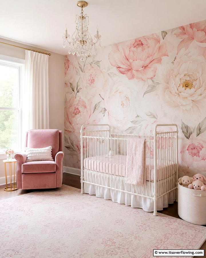 Floral Wall Coverings - 25 Nursery Wall Decor Ideas to Create a Cozy and Cute Space