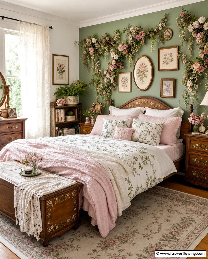 Floral Wall Decor - 25 Fairycore Bedroom Ideas for a Whimsical Escape