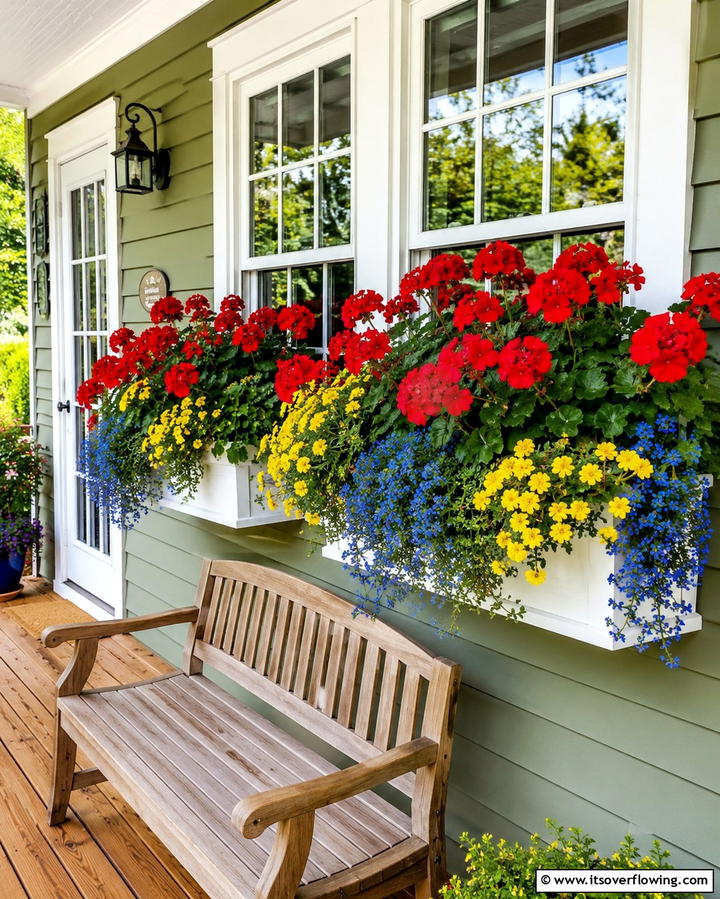 Floral Window Boxes - 30 Small Front Porch Ideas to Boost Curb Appeal