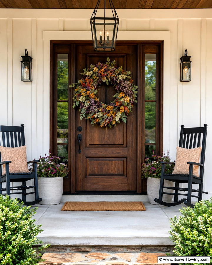 Floral Wreaths on Doors - 25 Rustic Porch Ideas to Create a Cozy Outdoor Retreat